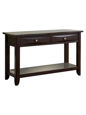 Langen Modern 2 Drawer Sofa Table Brown - Iohomes