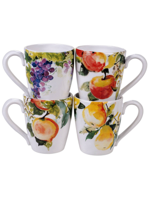 20oz 4pk Earthenware Ambrosia Assorted Mugs - Certified International