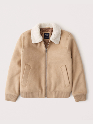 Wool-blend Aviator Jacket