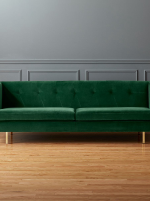 Avec Emerald Green Sofa With Brass Legs