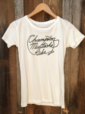 Champion Mustache Rider Womens Tee Wht/blk