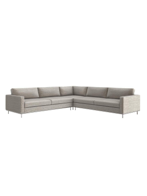 Interlude Home Valencia 3 Piece Sectional - Feather Gray