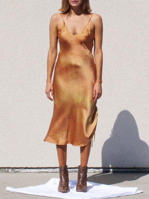 Vee Midi Slip Dress - Nude