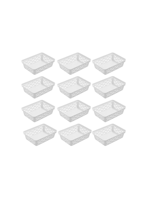 Ezy Storage 32133 Small Brickor Plastic Household Organization Basket, (12 Pack)