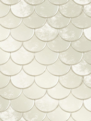 Brass Belly Self-adhesive Wallpaper In Pearl By Genevieve Gorder For Tempaper