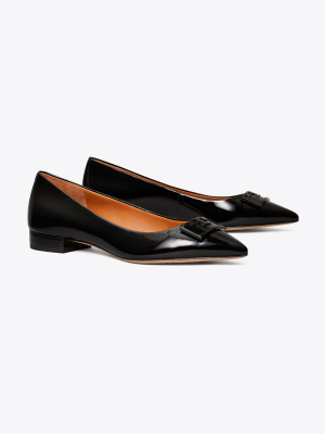 Gigi Patent Pointed-toe Flat