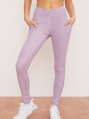 Lavender Crossover Pocket Legging
