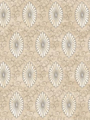 Palladium Medallion Wallpaper In Grey By Seabrook Wallcoverings