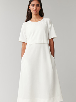 Cotton Dress With Pleated Detail