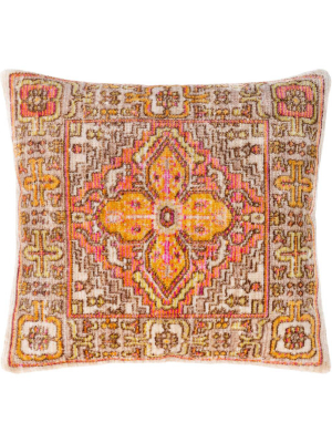 Georgia Pillow Bright Pink/beige/bright Yellow