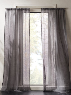 Grey Net Curtain Panel