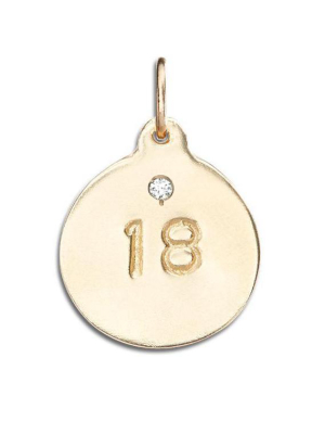 "18" Disk Charm With Diamond