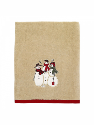 Avanti Snowmen Gathering Bath Towel - Tan