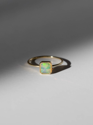 Square Bezel Opal Ring