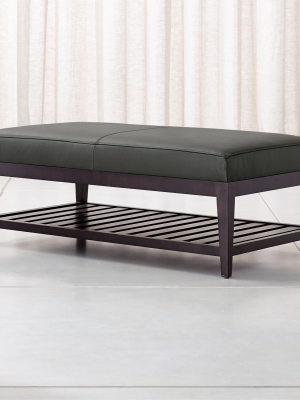 Nash Leather Rectangular Ottoman With Slats