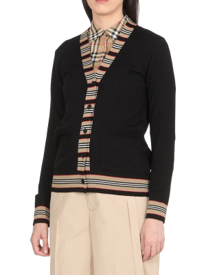 Burberry Icon Stripe V-neck Cardigan