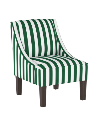 Swoop Armchair Canopy Stripe Emerald - Skyline Furniture