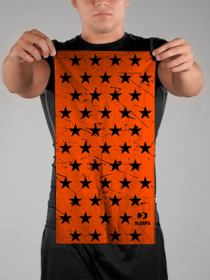 Stars Orange Black Neck Gaiter