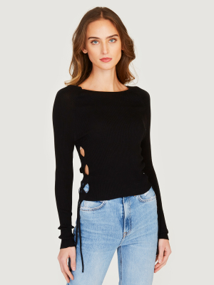 Rib Open Side Cropped Top