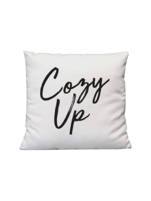 Black On White Cozy Up Sentiment Pillow