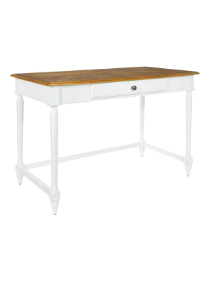 Medford Writing Desk Distressed White - Osp Home Furnishings