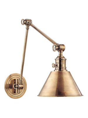 Garden City 1 Light Wall Sconce Aged Brass