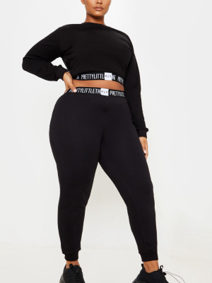 Prettylittlething Plus Black Lounge Jogger