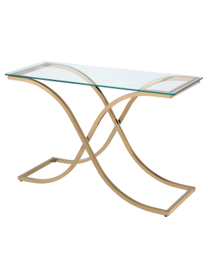 Leah Console Table Champagne - Iohomes