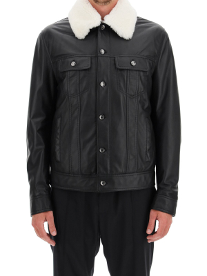 Dolce & Gabbana Buttoned Detailed Biker Jacket