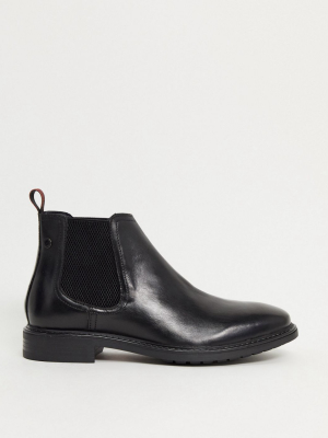 Base London Seymour Chelsea Boots In Black Leather