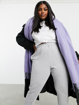 Asos Design Supersoft Long Woven Scarf With Tassels Dusty Lavender