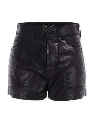 Saint Laurent Faux-leather Shorts