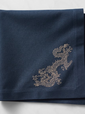 Dragon Embroidered Napkins, Set Of 4