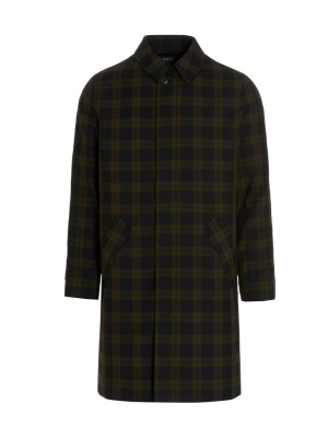 A.p.c. Checked Single Breasted Coat