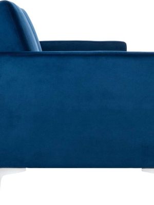 Charbel Foldable Futon Bed Navy Velvet