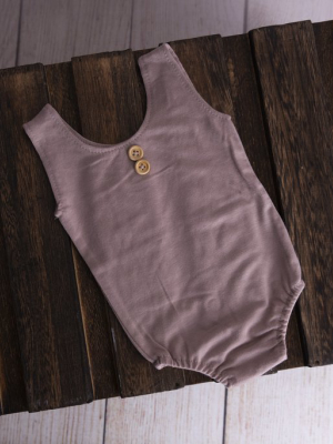 Sleeveless Stitch Romper - Taupe