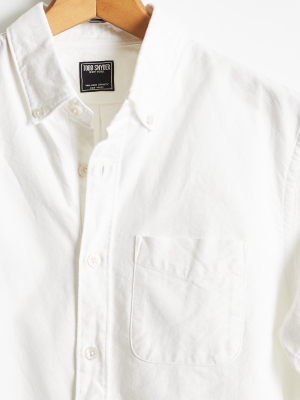 Japanese Selvedge Oxford Button Down Shirt In White
