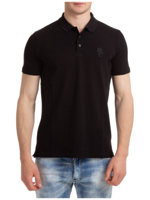 Karl Lagerfeld Logo Embroidered Polo Shirt