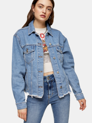 Raw Hem Oversized Denim Jacket