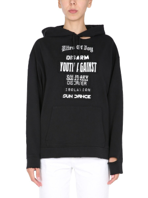 Raf Simons Slogan Patches Hoodie