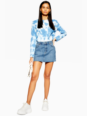 Petite Mid Blue Denim Mini Skirt