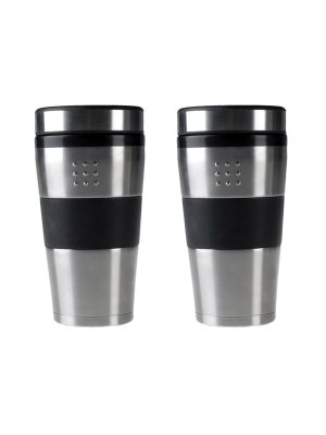 Berghoff Orion 16oz Stainless Steel Travel Mug, Set Of 2