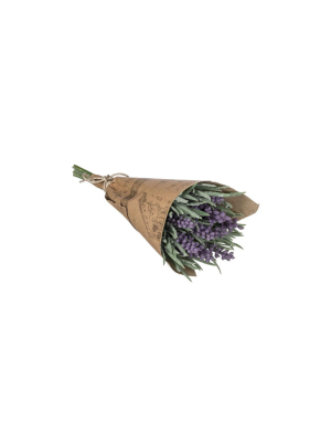 Sullivans Artificial Lavender Wrapped Bouquet 8"h Green