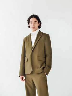 Olive Wool Suit Jacket