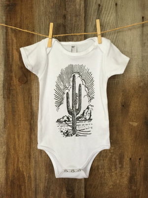 Bandit Baby "cactus" Onesie White/blk