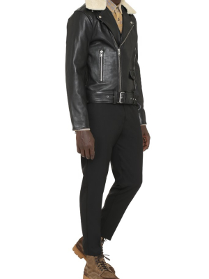 Stand Studio George Shearling-detailed Biker Jacket