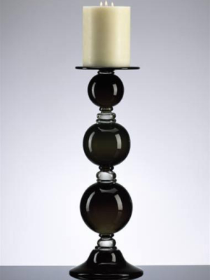 Medium Black Globe Candleholder