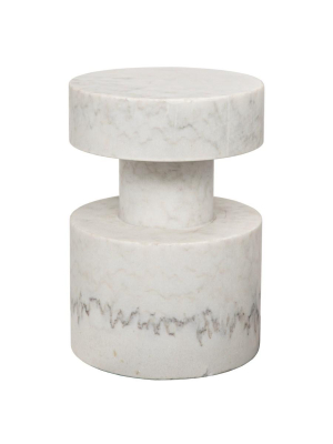 Mamud Side Table, White Stone