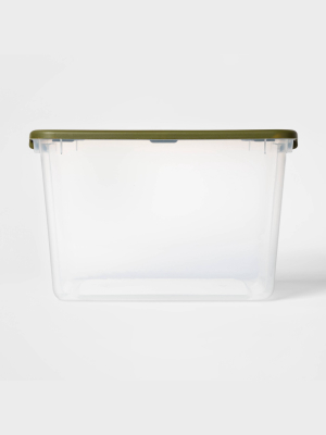 66qt Latching Clear Storage Box With Green Lid - Room Essentials™