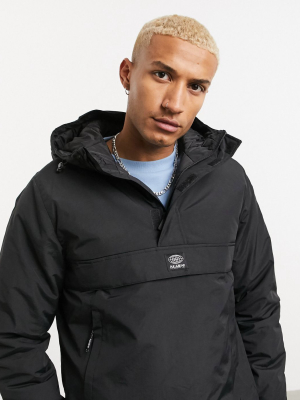 Pull&bear Overhead Padded Jacket In Black